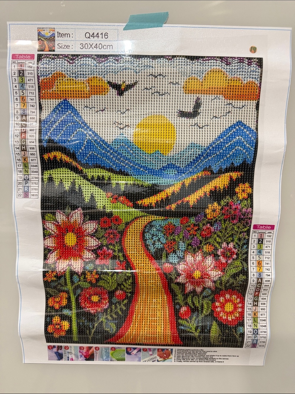 Vibrant Floral Mountain Path Diamond Painting Kit